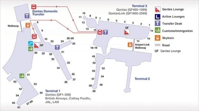 Sydney airport terminal map