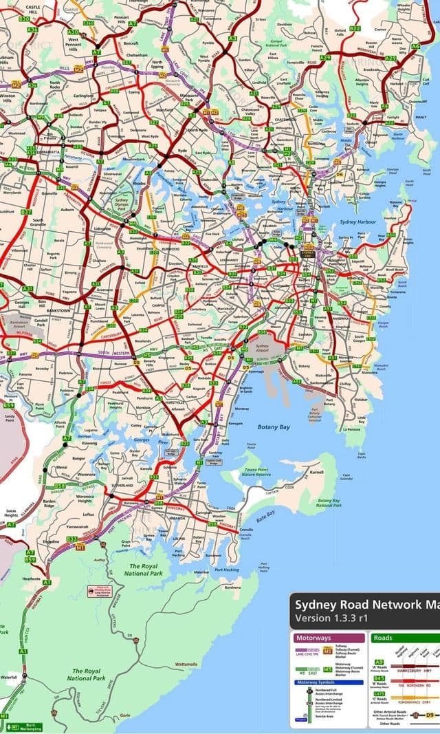 Sydney roads map